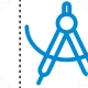 Optometry eye distance measure icon