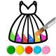 Glitter Dress Coloring Game icon