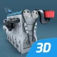 Motor Otto de quatro tempos 3D icon