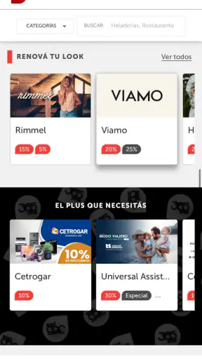 365 (beneficios y descuentos) screenshot