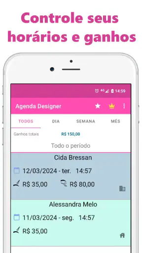 Agenda Designer de Sobrancelha screenshot
