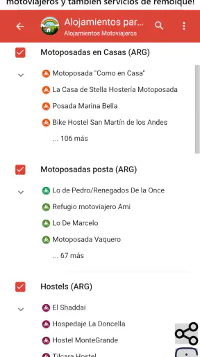 Alojamientos motoviajeros Arg screenshot