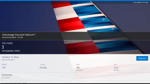 American Airlines screenshot