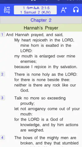 Bible in Amharic and Geez, KJV screenshot