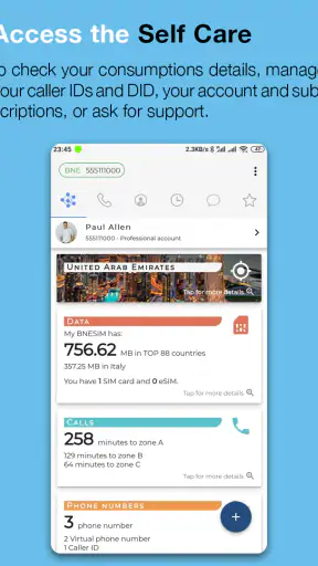 BNESIM: شريحة esim, رقم ثاني screenshot