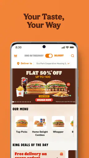 Burger King India screenshot