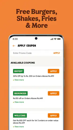 Burger King India screenshot
