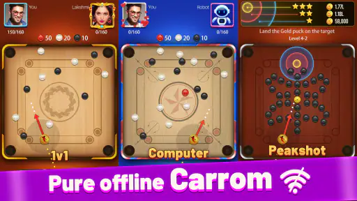 Carrom Lite-Board Offline Game screenshot