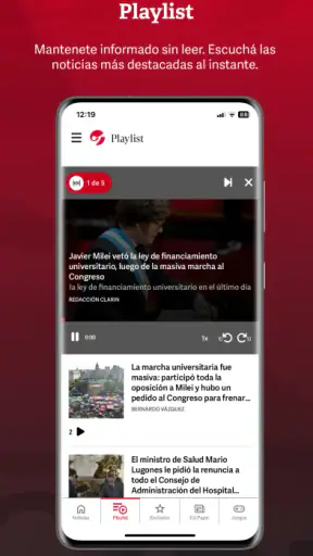Clarín screenshot