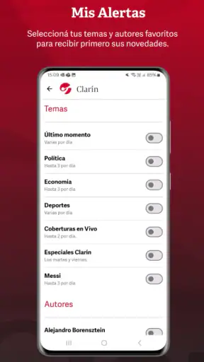 Clarín screenshot