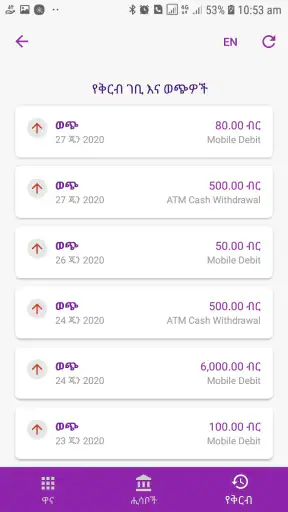 Commercial Bank of Ethiopia screenshot