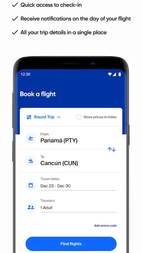 Copa Airlines screenshot