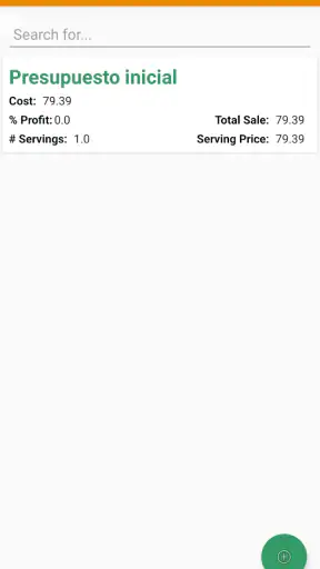 Cost Recipes screenshot