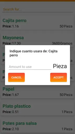 Cost Recipes screenshot