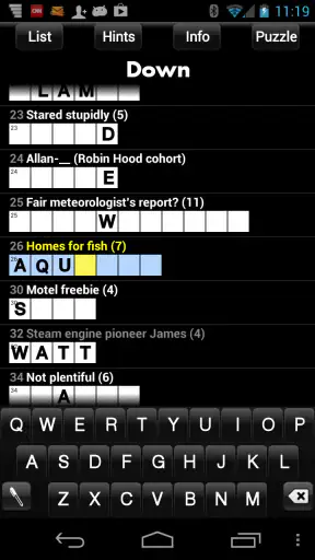 Crosswords screenshot