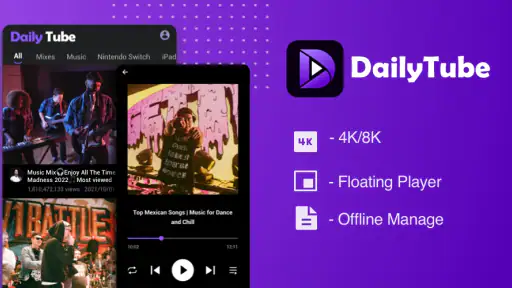 DailyTube - media player screenshot