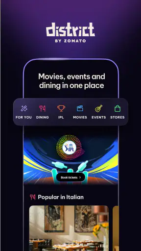 District: Movies Events Dining screenshot