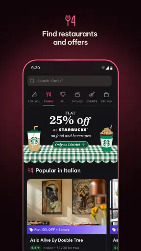 District: Movies Events Dining screenshot
