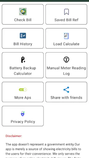 Electricity Bill Viewer App screenshot