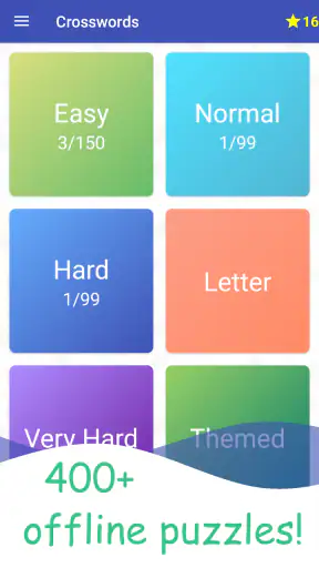 English Crossword puzzle screenshot