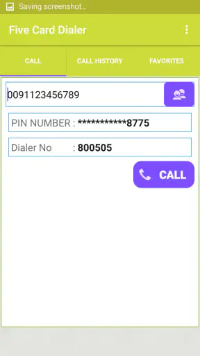 Five Card Dialer screenshot