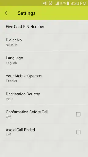 Five Card Dialer screenshot