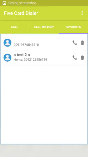 Five Card Dialer screenshot