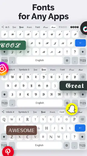 Fonts Art: Cute Keyboard Font screenshot