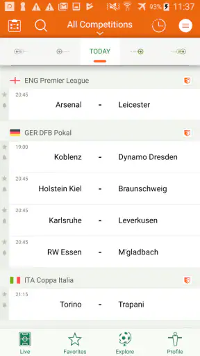 Futbol24 soccer livescore app screenshot
