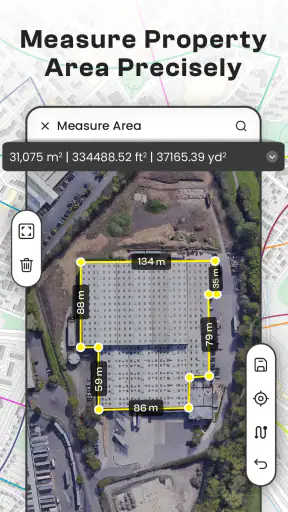 GPS Distance Measure on Map screenshot