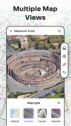 GPS Distance Measure on Map screenshot