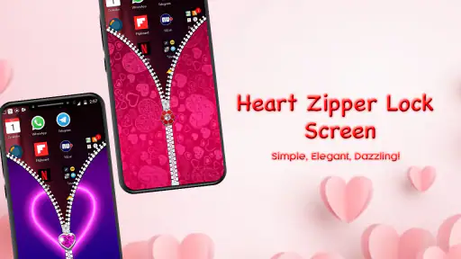 Heart Zipper Screen Lock screenshot