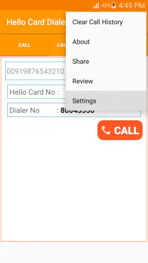 Hello Card Dialer screenshot