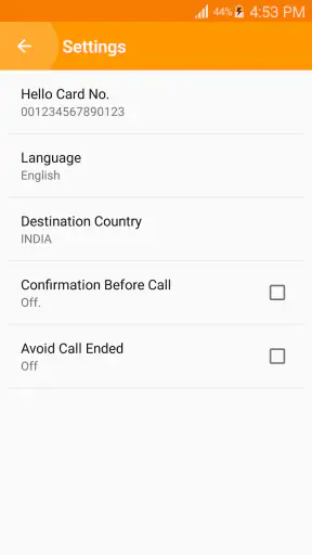 Hello Card Dialer screenshot