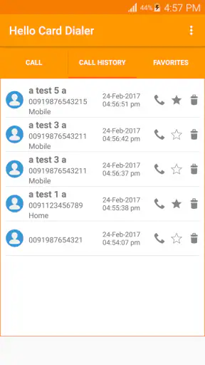 Hello Card Dialer screenshot