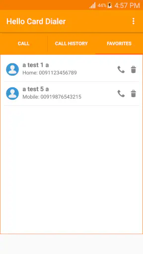 Hello Card Dialer screenshot