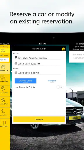 Hertz Car Rentals screenshot