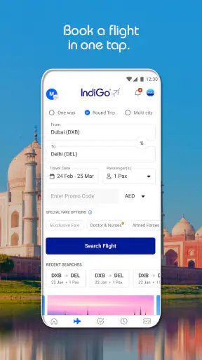 IndiGo Flight Ticket Booking screenshot