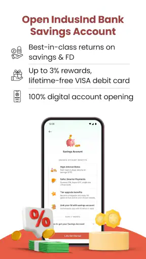 IndusInd Bank: Savings A/C, FD screenshot