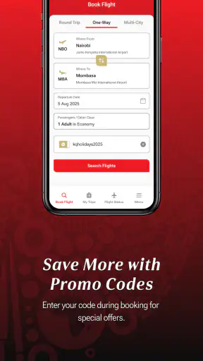 Kenya Airways screenshot