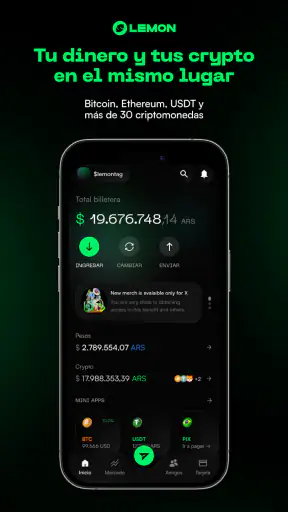 Lemon Cash: tu wallet crypto screenshot