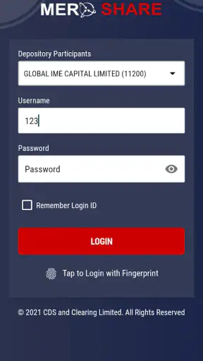 MeroShare screenshot