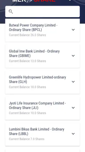 MeroShare screenshot
