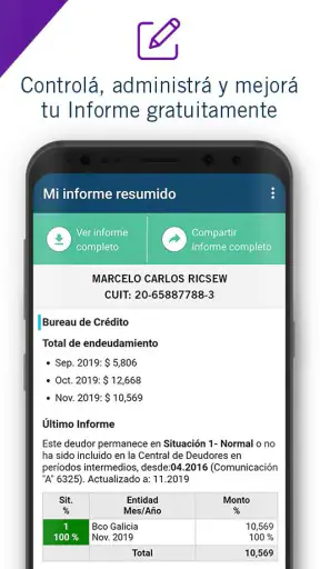 Mi Nosis Situación Crediticia screenshot
