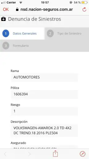 Nación Seguros screenshot