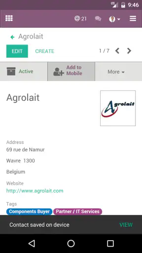 Odoo screenshot