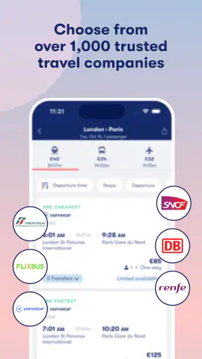 Omio: Book Bus, Train & Flight screenshot