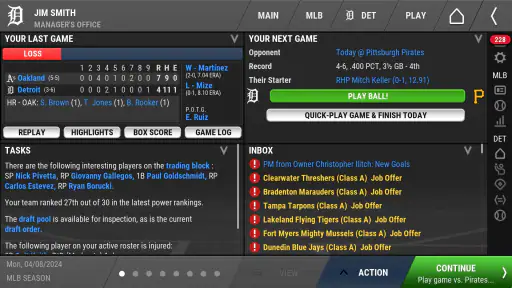 OOTP Baseball Go 25 screenshot