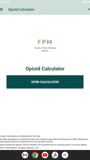 Opioid Calculator screenshot