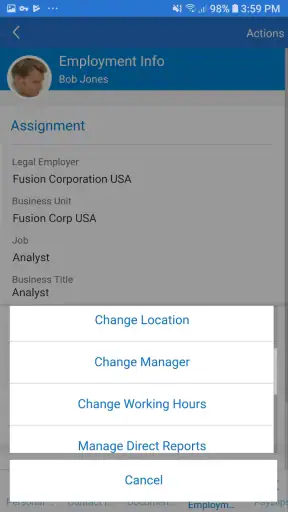 Oracle Fusion Applications screenshot